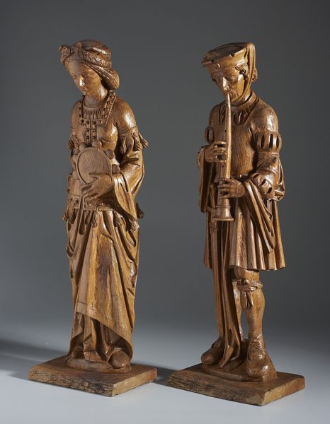 SCULTORE DI AREA GERMANICA DEL XX SECOLO : Coppia di sculture in legno intagliato nello stile di Heinrich Douvermann  - Asta Asta 502 | ARTE ANTICA E DEL XIX SECOLO Online - Associazione Nazionale - Case d'Asta italiane