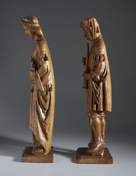SCULTORE DI AREA GERMANICA DEL XX SECOLO : Coppia di sculture in legno intagliato nello stile di Heinrich Douvermann  - Asta Asta 502 | ARTE ANTICA E DEL XIX SECOLO Online - Associazione Nazionale - Case d'Asta italiane