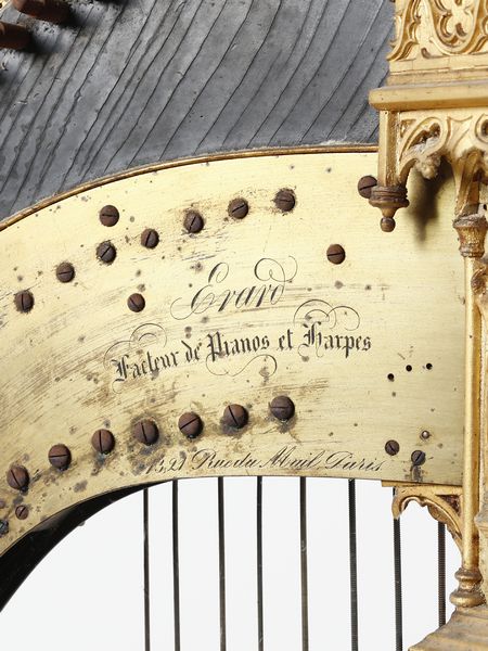 RARD SBASTIAN (1752 - 1831) : Arpa in legno intagliato, parzialmente dorato ed ebanizzato, inserti in ottone  - Asta Asta 502 | ARTE ANTICA E DEL XIX SECOLO Online - Associazione Nazionale - Case d'Asta italiane