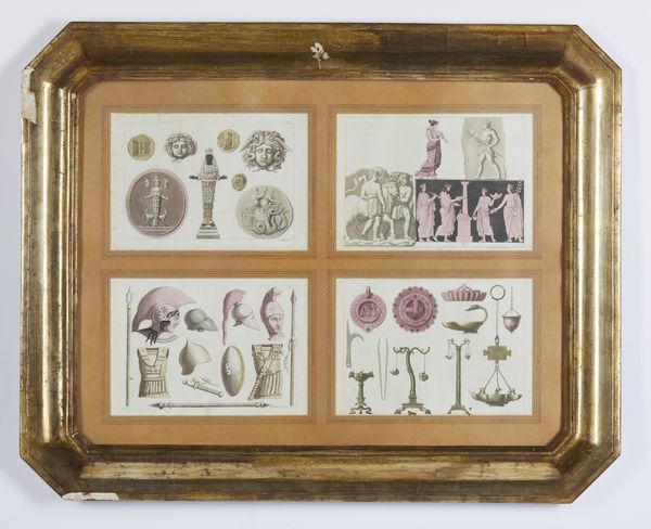 MANIFATTURA DEL XIX SECOLO : Coppia di composizioni con incisioni a tema archeologico  - Asta Asta 502 | ARTE ANTICA E DEL XIX SECOLO Online - Associazione Nazionale - Case d'Asta italiane