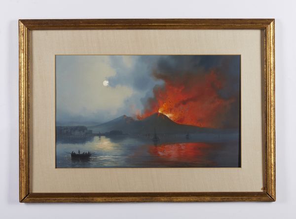 LA PIRA GIOACCHINO (1839 - 1870) : Attribuito a. Notturno con eruzione del Vesuvio  - Asta Asta 502 | ARTE ANTICA E DEL XIX SECOLO Online - Associazione Nazionale - Case d'Asta italiane