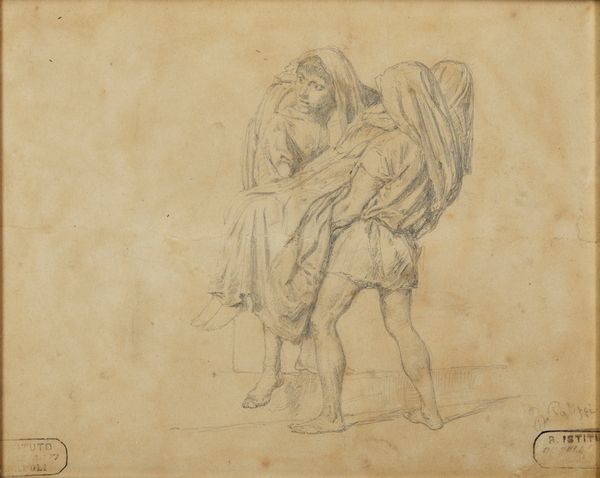 PALIZZI FILIPPO (1818 - 1899) : Attribuito a. Fuga da Pompei  - Asta Asta 502 | ARTE ANTICA E DEL XIX SECOLO Online - Associazione Nazionale - Case d'Asta italiane