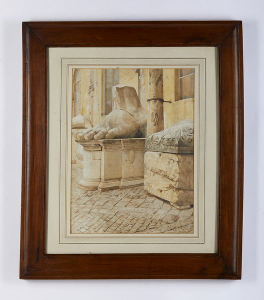 DEL SANTO FELICE (1864 - 1934) : Resti del Colosso di Costantino nel cortile del Palazzo dei Conservatori  - Asta Asta 502 | ARTE ANTICA E DEL XIX SECOLO Online - Associazione Nazionale - Case d'Asta italiane