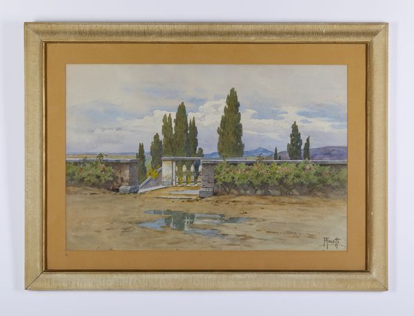 ANIVITTI FILIPPO (1876 - 1955) : Veduta dalla terrazza di Villa d'Este a Tivoli  - Asta Asta 502 | ARTE ANTICA E DEL XIX SECOLO Online - Associazione Nazionale - Case d'Asta italiane