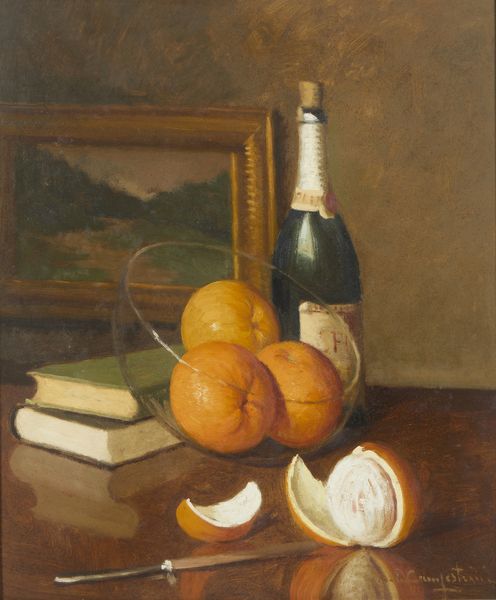 CAMPESTRINI ALCIDE DAVIDE (1863 - 1940) : Natura morta con arance, libri e bottiglia  - Asta Asta 502 | ARTE ANTICA E DEL XIX SECOLO Online - Associazione Nazionale - Case d'Asta italiane