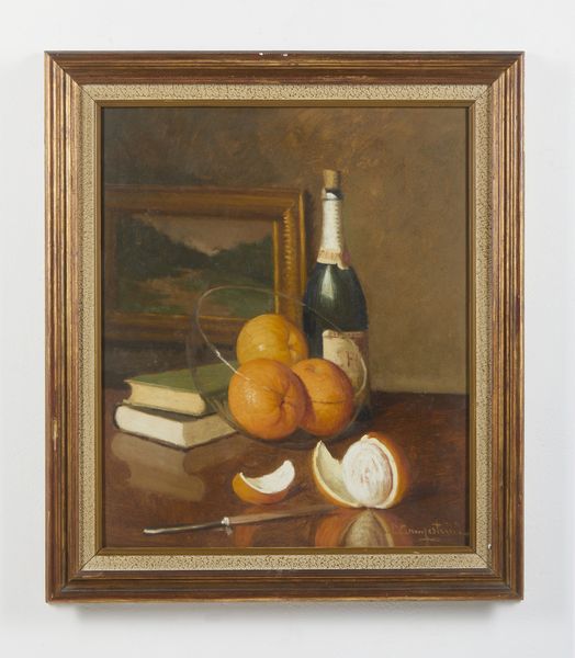 CAMPESTRINI ALCIDE DAVIDE (1863 - 1940) : Natura morta con arance, libri e bottiglia  - Asta Asta 502 | ARTE ANTICA E DEL XIX SECOLO Online - Associazione Nazionale - Case d'Asta italiane