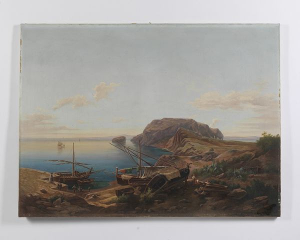 DONNINI EMILIO (1809 - 1886) : Attribuito a. Marina dell'Elba  - Asta Asta 502 | ARTE ANTICA E DEL XIX SECOLO Online - Associazione Nazionale - Case d'Asta italiane