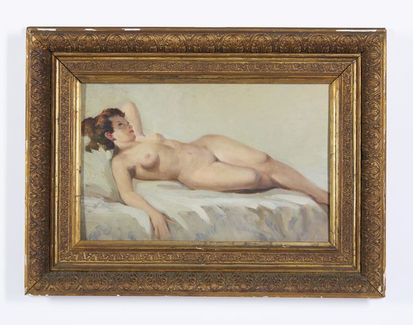 GUARLOTTI GIOVANNI (1869 - 1954) : Nudo femminile (fronte) - Galline (retro)  - Asta Asta 502 | ARTE ANTICA E DEL XIX SECOLO Online - Associazione Nazionale - Case d'Asta italiane