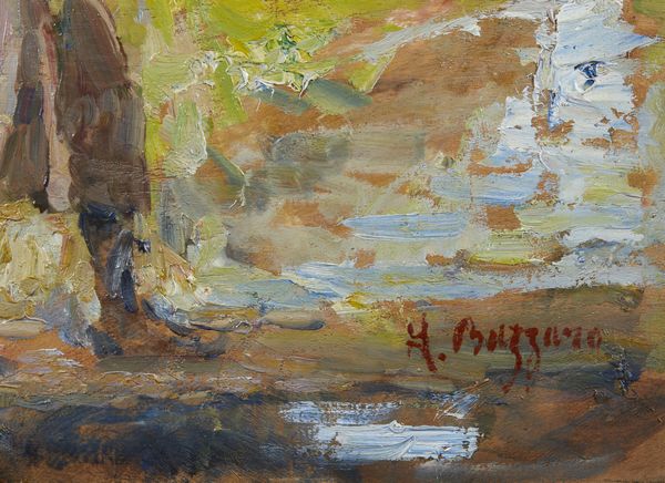 BAZZARO LEONARDO (1853 - 1937) : Attribuito a. Contadina nel bosco  - Asta Asta 502 | ARTE ANTICA E DEL XIX SECOLO Online - Associazione Nazionale - Case d'Asta italiane