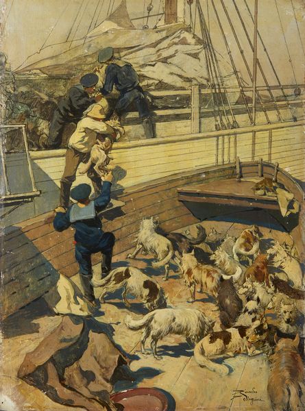 PELLEGRINI RICCARDO (1863 - 1934) : Il salvataggio dei cani  - Asta Asta 502 | ARTE ANTICA E DEL XIX SECOLO Online - Associazione Nazionale - Case d'Asta italiane