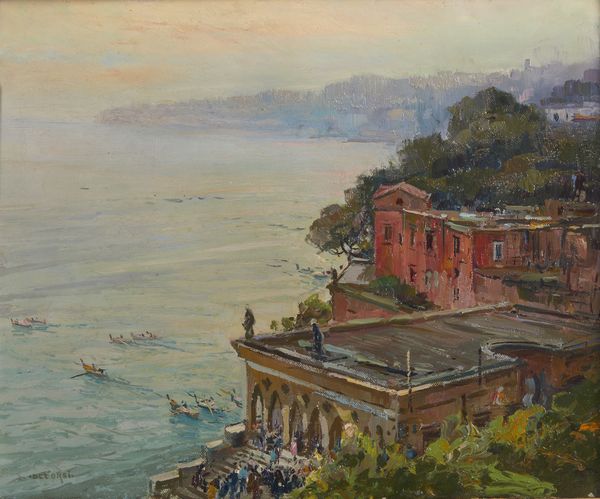 DE CORSI NICOLA (1882 - 1956) : Veduta costiera  - Asta Asta 502 | ARTE ANTICA E DEL XIX SECOLO Online - Associazione Nazionale - Case d'Asta italiane