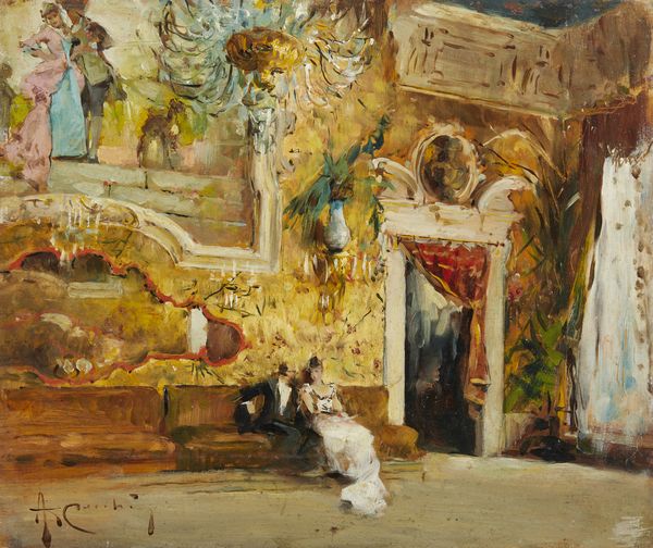 CECCHI ADRIANO (1850 - 1936) : Scena galante  - Asta Asta 502 | ARTE ANTICA E DEL XIX SECOLO Online - Associazione Nazionale - Case d'Asta italiane