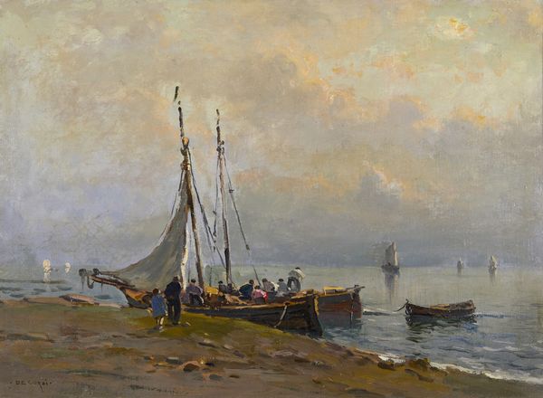 DE CORSI NICOLA (1882 - 1956) : Pescherecci presso la spiaggia  - Asta Asta 502 | ARTE ANTICA E DEL XIX SECOLO Online - Associazione Nazionale - Case d'Asta italiane