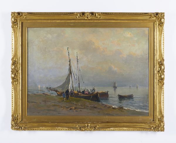 DE CORSI NICOLA (1882 - 1956) : Pescherecci presso la spiaggia  - Asta Asta 502 | ARTE ANTICA E DEL XIX SECOLO Online - Associazione Nazionale - Case d'Asta italiane