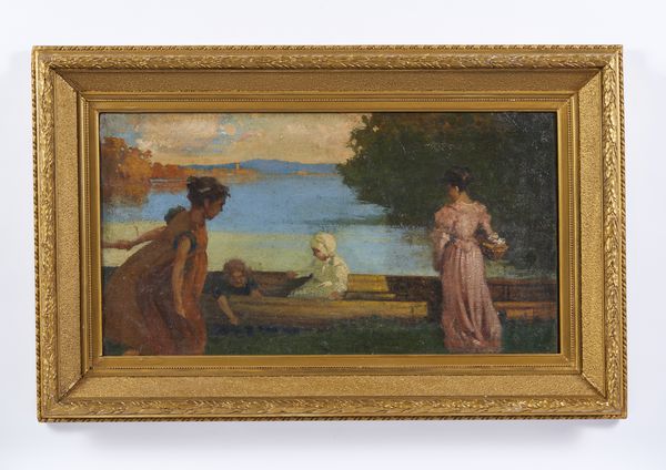 BESNARD ALBERT (1849 - 1934) : In riva al lago  - Asta Asta 502 | ARTE ANTICA E DEL XIX SECOLO Online - Associazione Nazionale - Case d'Asta italiane