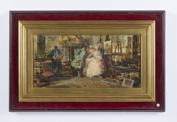 LESSI TITO (1858 - 1917) : Attribuito a. Lo studio del pittore  - Asta Asta 502 | ARTE ANTICA E DEL XIX SECOLO Online - Associazione Nazionale - Case d'Asta italiane