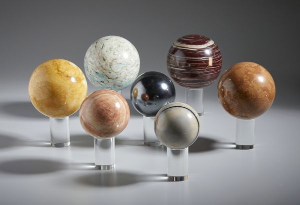 MANIFATTURA DEL XX SECOLO : Sette sfere in pietre, marmi e minerali  - Asta Asta 502 | ARTE ANTICA E DEL XIX SECOLO Online - Associazione Nazionale - Case d'Asta italiane