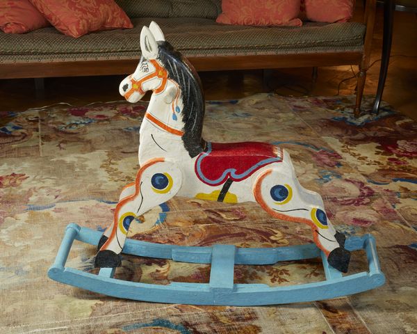 MANIFATTURA DEL XX SECOLO : Cavallo a dondolo in legno dipinto  - Asta Asta 502 | ARTE ANTICA E DEL XIX SECOLO Online - Associazione Nazionale - Case d'Asta italiane