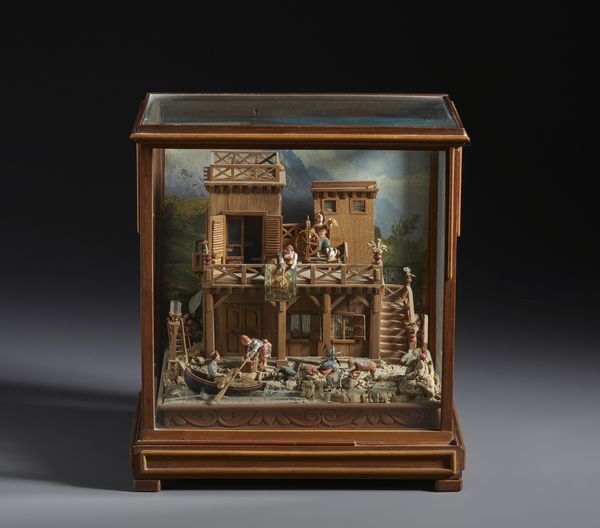 MANIFATTURA NAPOLETANA DEL XX SECOLO : Diorama animato in teca di legno e vetro  - Asta Asta 502 | ARTE ANTICA E DEL XIX SECOLO Online - Associazione Nazionale - Case d'Asta italiane