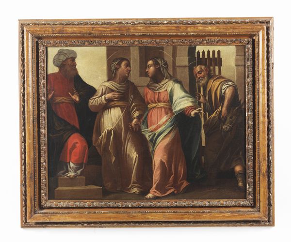 ARTISTA VENETO DEL XVII SECOLO : La Visitazione  - Asta Asta 502 | ARTE ANTICA E DEL XIX SECOLO Online - Associazione Nazionale - Case d'Asta italiane
