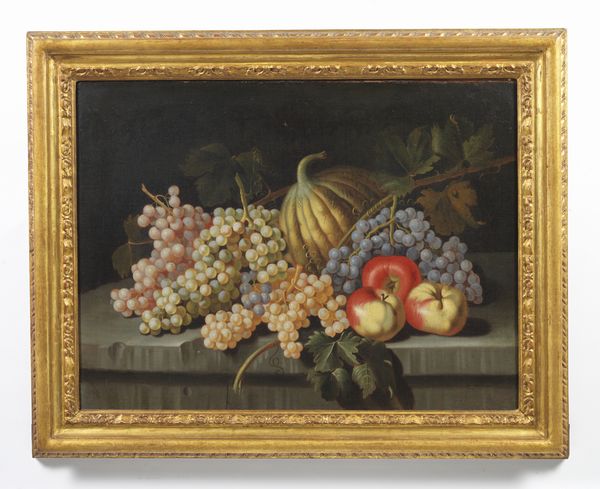 ARTISTA DEL XVIII SECOLO : Natura morta con uva, melone e mele  - Asta Asta 502 | ARTE ANTICA E DEL XIX SECOLO Online - Associazione Nazionale - Case d'Asta italiane
