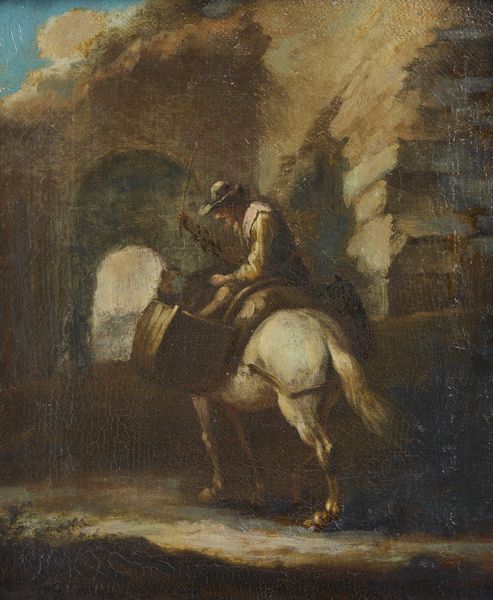 PITTORE FIAMMINGO ATTIVO A ROMA NEL XVII-XVIII SECOLO : Personaggio a cavallo presso una rovina  - Asta Asta 502 | ARTE ANTICA E DEL XIX SECOLO Online - Associazione Nazionale - Case d'Asta italiane
