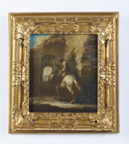 PITTORE FIAMMINGO ATTIVO A ROMA NEL XVII-XVIII SECOLO : Personaggio a cavallo presso una rovina  - Asta Asta 502 | ARTE ANTICA E DEL XIX SECOLO Online - Associazione Nazionale - Case d'Asta italiane