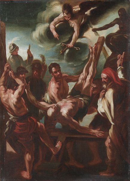 ARTISTA ITALIANO DEL XVII-XVIII SECOLO : Crocifissione di San Pietro  - Asta Asta 502 | ARTE ANTICA E DEL XIX SECOLO Online - Associazione Nazionale - Case d'Asta italiane