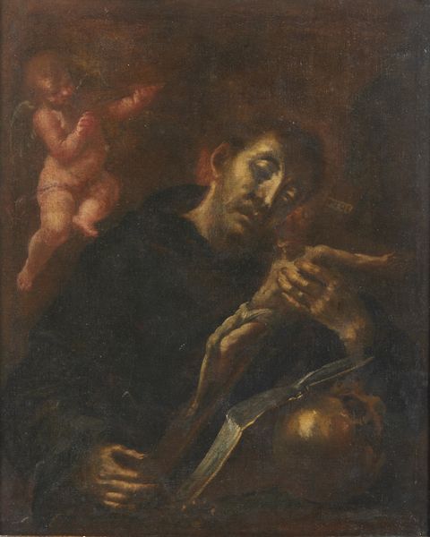 ARTISTA DEL XVII-XVIII SECOLO : San Francesco in adorazione del Crocifisso  - Asta Asta 502 | ARTE ANTICA E DEL XIX SECOLO Online - Associazione Nazionale - Case d'Asta italiane