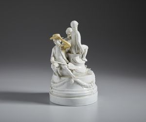 MANIFATTURA COZZI, VENEZIA, 1780 CIRCA : Gruppo in porcellana bianca raffigurante una scena galante  - Asta Asta 502 | ARTE ANTICA E DEL XIX SECOLO Online - Associazione Nazionale - Case d'Asta italiane