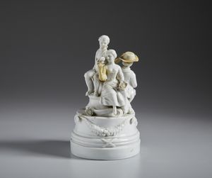 MANIFATTURA COZZI, VENEZIA, 1780 CIRCA : Gruppo in porcellana bianca raffigurante una scena galante  - Asta Asta 502 | ARTE ANTICA E DEL XIX SECOLO Online - Associazione Nazionale - Case d'Asta italiane