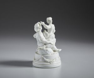MANIFATTURA GEMINIANO COZZI, VENEZIA, 1780 CIRCA : Gruppo in porcellana bianca raffigurante coppia di contadini  - Asta Asta 502 | ARTE ANTICA E DEL XIX SECOLO Online - Associazione Nazionale - Case d'Asta italiane