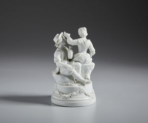 MANIFATTURA GEMINIANO COZZI, VENEZIA, 1780 CIRCA : Gruppo in porcellana bianca raffigurante coppia di contadini  - Asta Asta 502 | ARTE ANTICA E DEL XIX SECOLO Online - Associazione Nazionale - Case d'Asta italiane