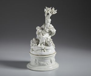 MANIFATTURA GEMINIANO COZZI, VENEZIA, 1780 CIRCA : Gruppo in porcellana bianca raffigurante una madre con i figli in una paesaggio naturale  - Asta Asta 502 | ARTE ANTICA E DEL XIX SECOLO Online - Associazione Nazionale - Case d'Asta italiane