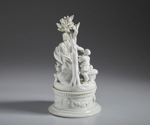MANIFATTURA GEMINIANO COZZI, VENEZIA, 1780 CIRCA : Gruppo in porcellana bianca raffigurante una madre con i figli in una paesaggio naturale  - Asta Asta 502 | ARTE ANTICA E DEL XIX SECOLO Online - Associazione Nazionale - Case d'Asta italiane