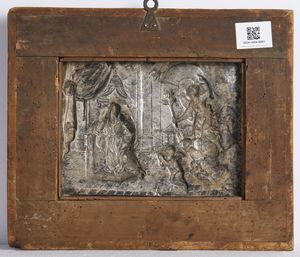 MANIFATTURA DEL XVIII-XIX SECOLO : Bassorilievo in lamina argentata raffigurante l'Annunciazione  - Asta Asta 502 | ARTE ANTICA E DEL XIX SECOLO Online - Associazione Nazionale - Case d'Asta italiane
