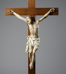 SCULTORE NAPOLETANO DEL XIX SECOLO : Crocifisso in legno scolpito e dipinto  - Asta Asta 502 | ARTE ANTICA E DEL XIX SECOLO Online - Associazione Nazionale - Case d'Asta italiane