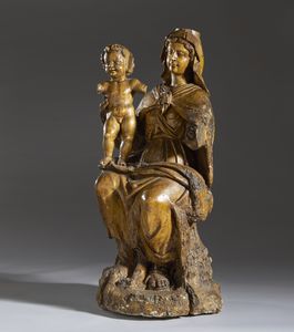 SCULTORE LIGURE DELLA MET DEL XVII SECOLO : Madonna del Carmine  - Asta Asta 502 | ARTE ANTICA E DEL XIX SECOLO Online - Associazione Nazionale - Case d'Asta italiane