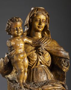 SCULTORE LIGURE DELLA MET DEL XVII SECOLO : Madonna del Carmine  - Asta Asta 502 | ARTE ANTICA E DEL XIX SECOLO Online - Associazione Nazionale - Case d'Asta italiane