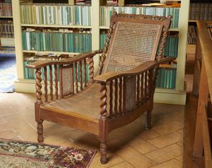 MANIFATTURA DEL XX SECOLO : Chaise-longue in legno con schienale regolabile, seduta e schienale in paglia di Vienna  - Asta Asta 502 | ARTE ANTICA E DEL XIX SECOLO Online - Associazione Nazionale - Case d'Asta italiane