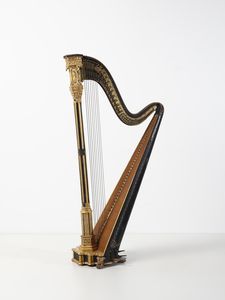 RARD SBASTIAN (1752 - 1831) : Arpa in legno intagliato, parzialmente dorato ed ebanizzato, inserti in ottone  - Asta Asta 502 | ARTE ANTICA E DEL XIX SECOLO Online - Associazione Nazionale - Case d'Asta italiane