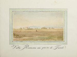 ARTISTA ITALIANO DEL XIX SECOLO - Villa romana nei pressi di Tivoli