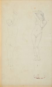 QUADRONE GIOVANNI BATTISTA (1844 - 1898) - Studio per nudo femminile