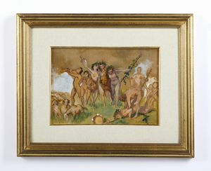 VANNUTELLI SCIPIONE (1834 - 1894) : Bozzetto per scena di Baccanale  - Asta Asta 502 | ARTE ANTICA E DEL XIX SECOLO Online - Associazione Nazionale - Case d'Asta italiane