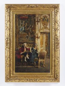 FAVRETTO GIACOMO (1849 - 1887) : Attribuito a. Scena galante  - Asta Asta 502 | ARTE ANTICA E DEL XIX SECOLO Online - Associazione Nazionale - Case d'Asta italiane