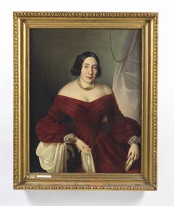 TOMINZ GIUSEPPE (1790 - 1866) : Attribuito a. Ritratto di nobildonna (Ritratto della Contessa Roverbella Montin)  - Asta Asta 502 | ARTE ANTICA E DEL XIX SECOLO Online - Associazione Nazionale - Case d'Asta italiane