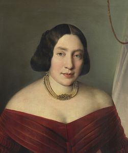 TOMINZ GIUSEPPE (1790 - 1866) : Attribuito a. Ritratto di nobildonna (Ritratto della Contessa Roverbella Montin)  - Asta Asta 502 | ARTE ANTICA E DEL XIX SECOLO Online - Associazione Nazionale - Case d'Asta italiane