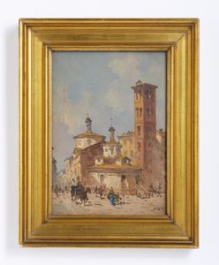 RIVA GIUSEPPE (1861 - 1948) : La Chiesa di Santa Maria presso San Satiro a Milano  - Asta Asta 502 | ARTE ANTICA E DEL XIX SECOLO Online - Associazione Nazionale - Case d'Asta italiane