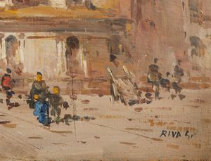 RIVA GIUSEPPE (1861 - 1948) : La Chiesa di Santa Maria presso San Satiro a Milano  - Asta Asta 502 | ARTE ANTICA E DEL XIX SECOLO Online - Associazione Nazionale - Case d'Asta italiane