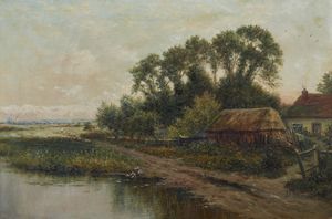 SHERRIN DANIEL (1868 - 1940) : Paesaggio nel Surrey  - Asta Asta 502 | ARTE ANTICA E DEL XIX SECOLO Online - Associazione Nazionale - Case d'Asta italiane